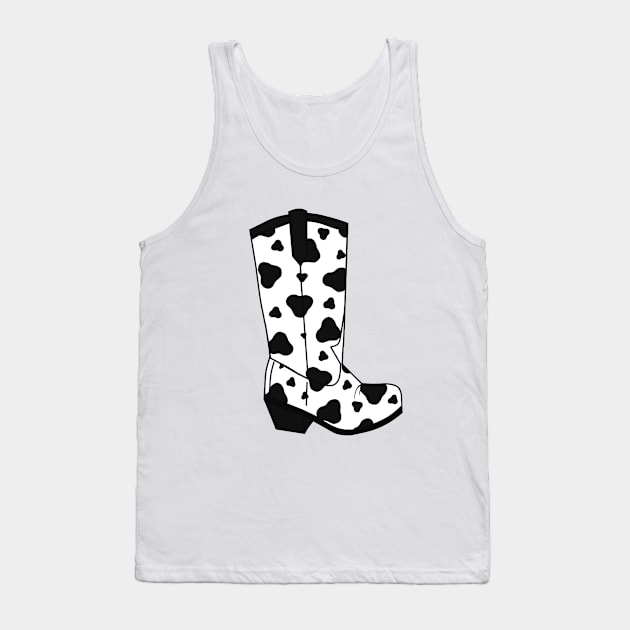 BLACK Cow Spots Cowboy Boots Tank Top by SartorisArt1